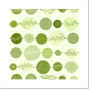 abstract circles pattern light green Posters and Art